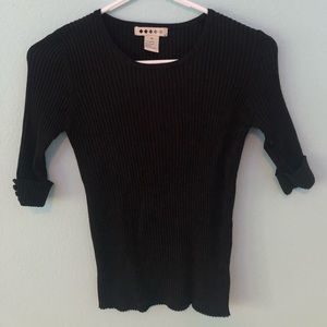 black ribbed top